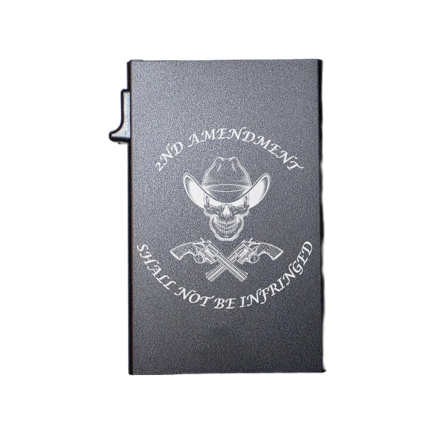 2nd Amendment Shall Not Be Infringed - Custom Engraved Metal Ultra Thin Slim Wallet Minimalist Card Case Men Women RFID Card Holder