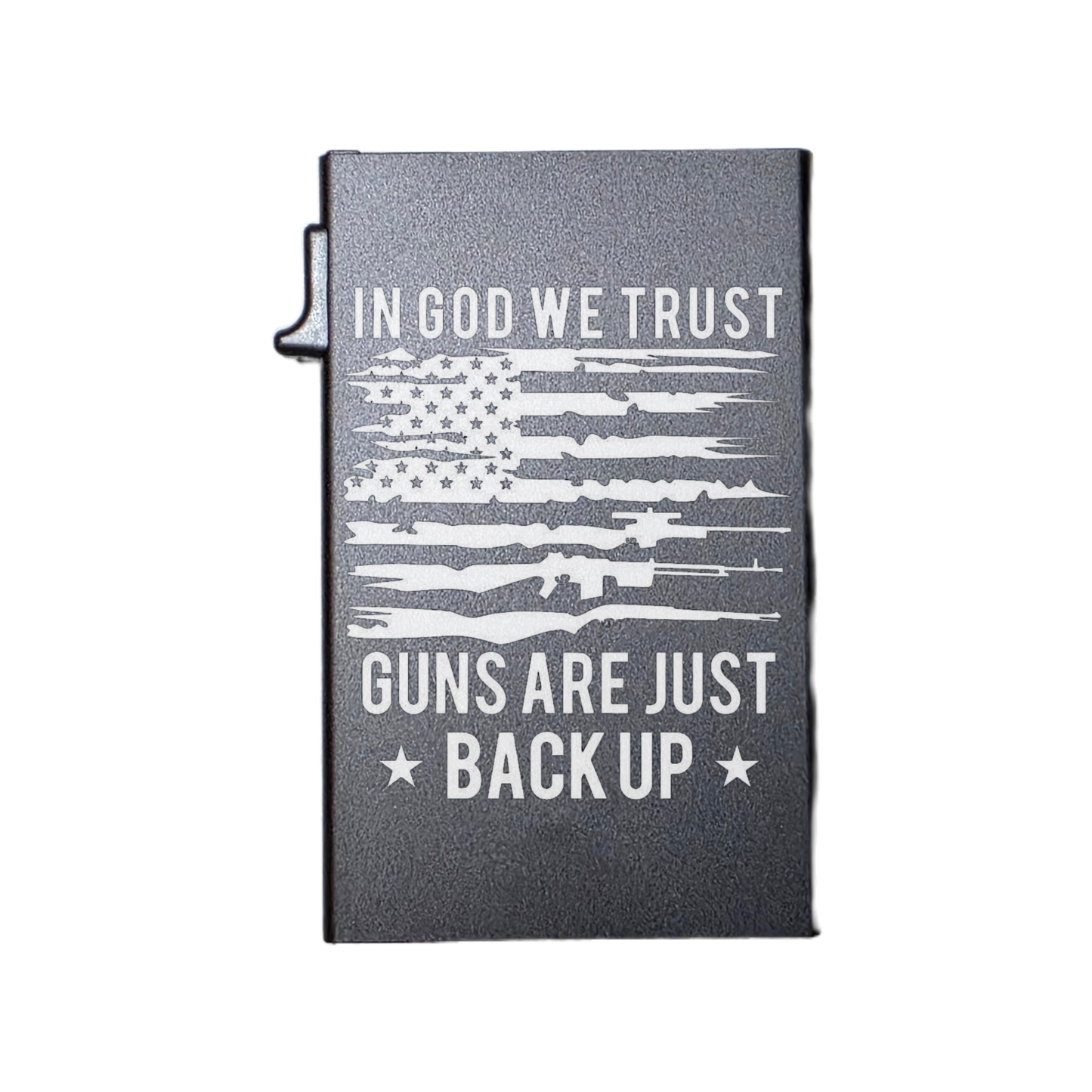 In God We Trust... - Custom Engraved Metal Ultra Thin Slim Wallet Minimalist Card Case Men Women RFID Card Holder