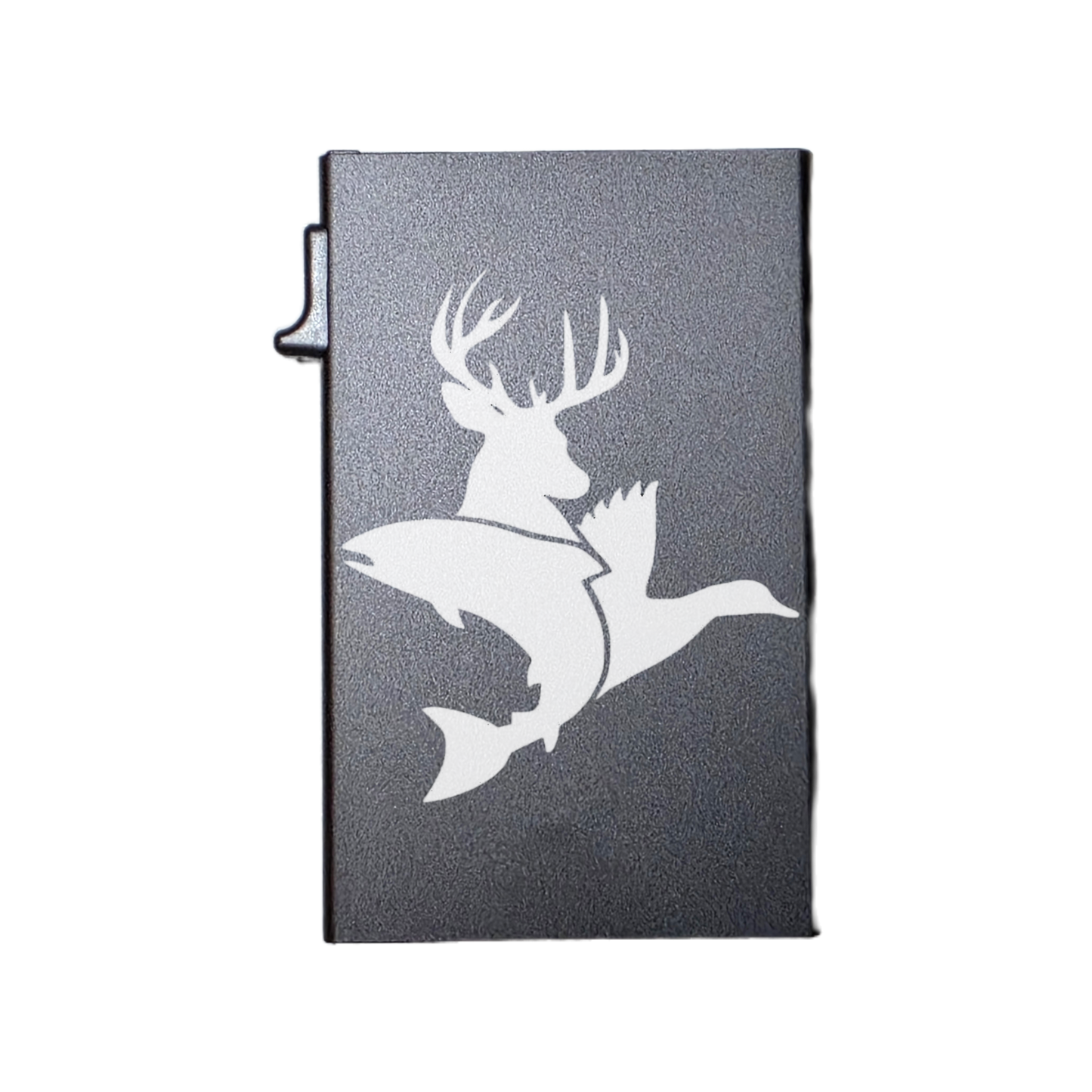 Buck Fish Duck - Custom Engraved Metal Ultra Thin Slim Wallet Minimalist Card Case Men Women RFID Card Holder