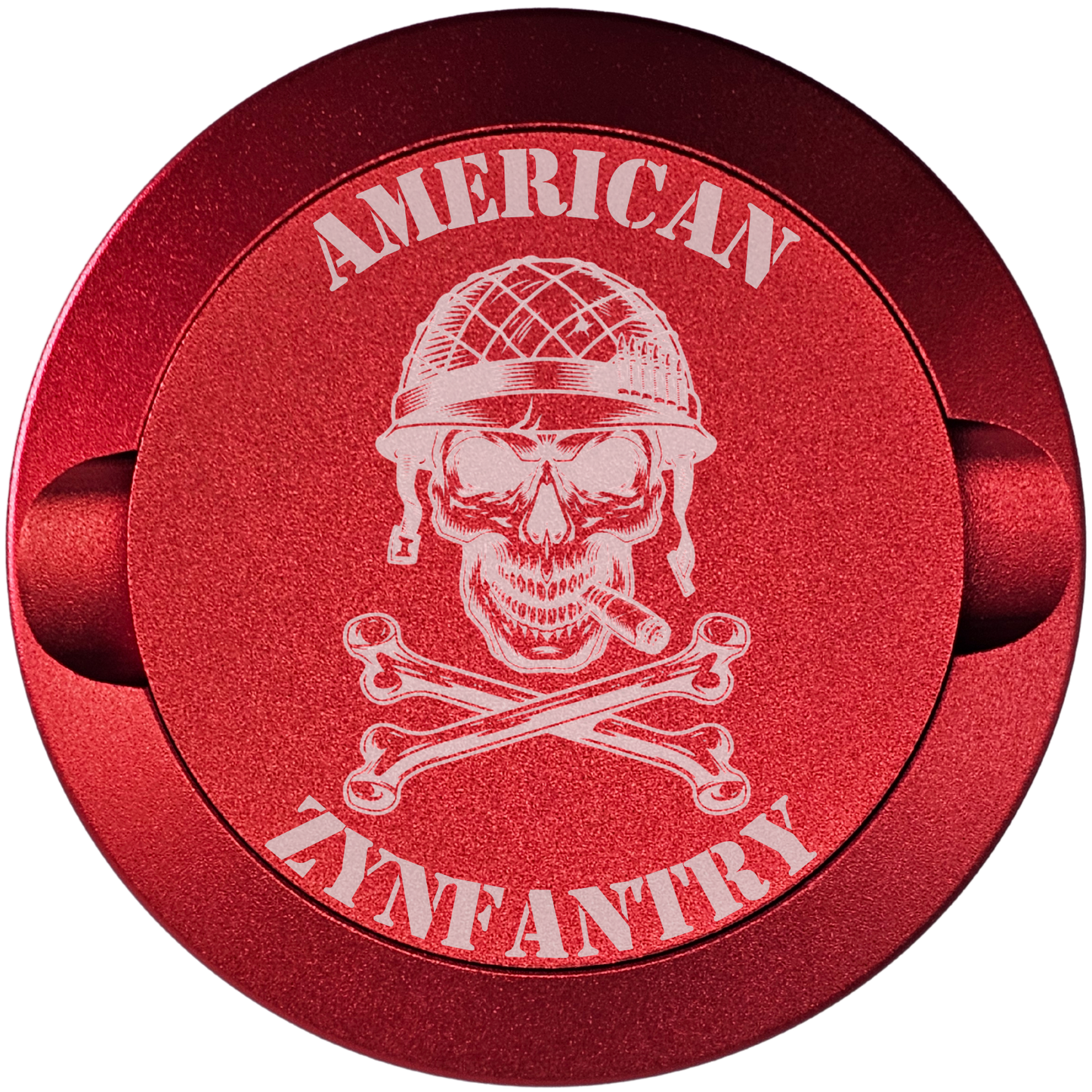American Zynfantry with Skull-My Tyn Co. Custom Aluminum ZYN Tyns for ZYN Pouches Waterproof and Airtight, 2 Compartments!