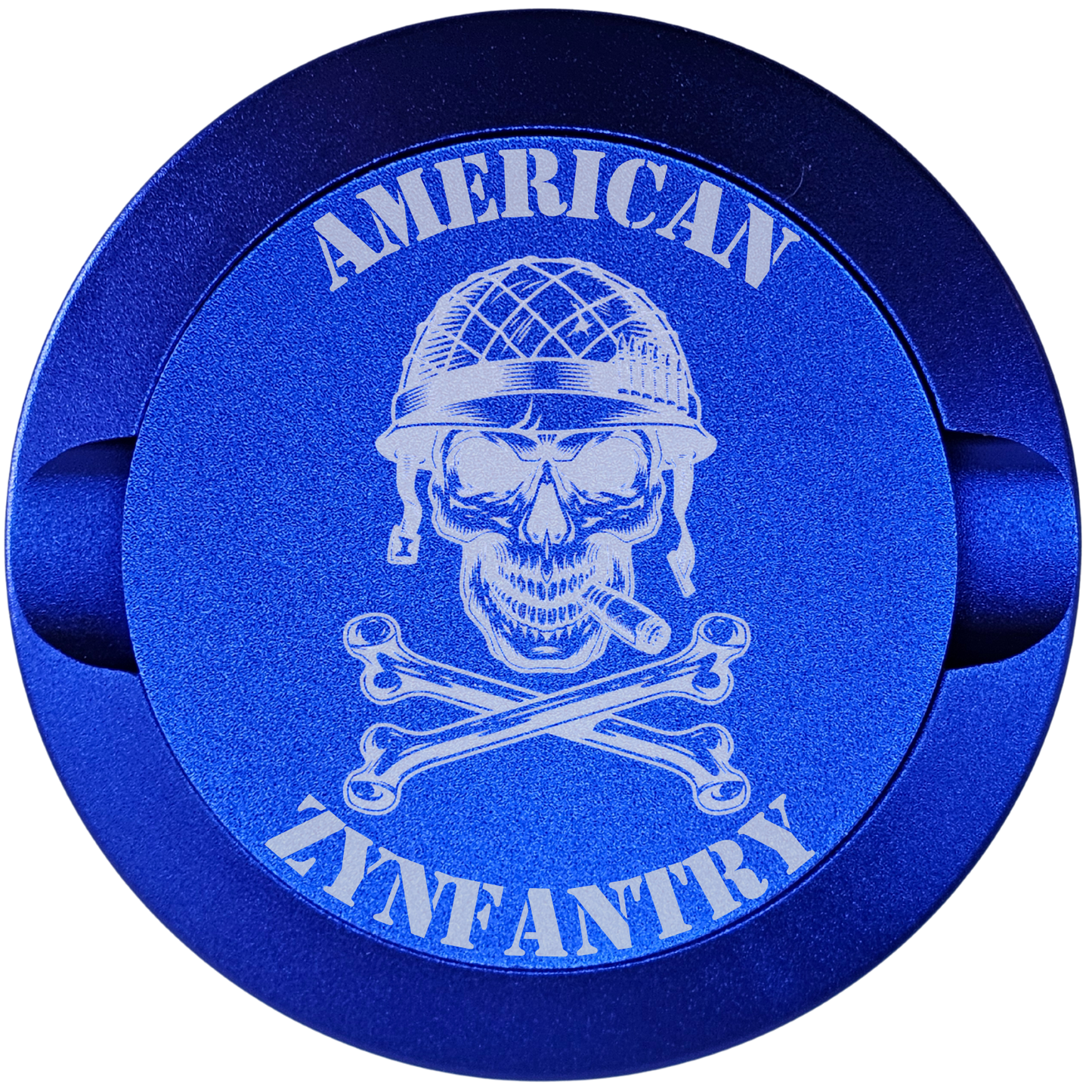 American Zynfantry with Skull-My Tyn Co. Custom Aluminum ZYN Tyns for ZYN Pouches Waterproof and Airtight, 2 Compartments!