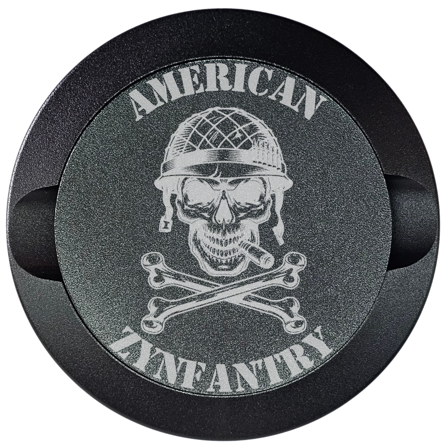 American Zynfantry with Skull-My Tyn Co. Custom Aluminum ZYN Tyns for ZYN Pouches Waterproof and Airtight, 2 Compartments!