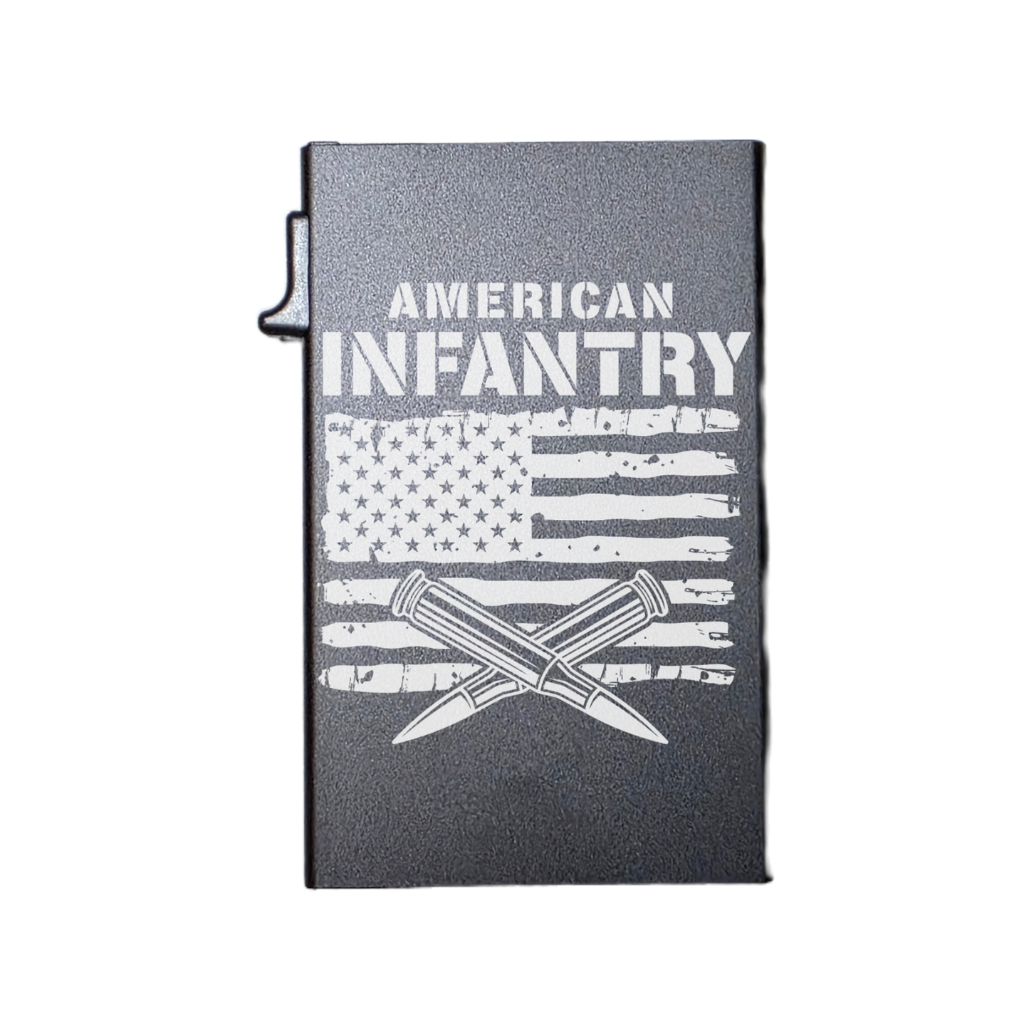 American Infantry- Custom Engraved Metal Ultra Thin Slim Wallet Minimalist Card Case Men Women RFID Card Holder
