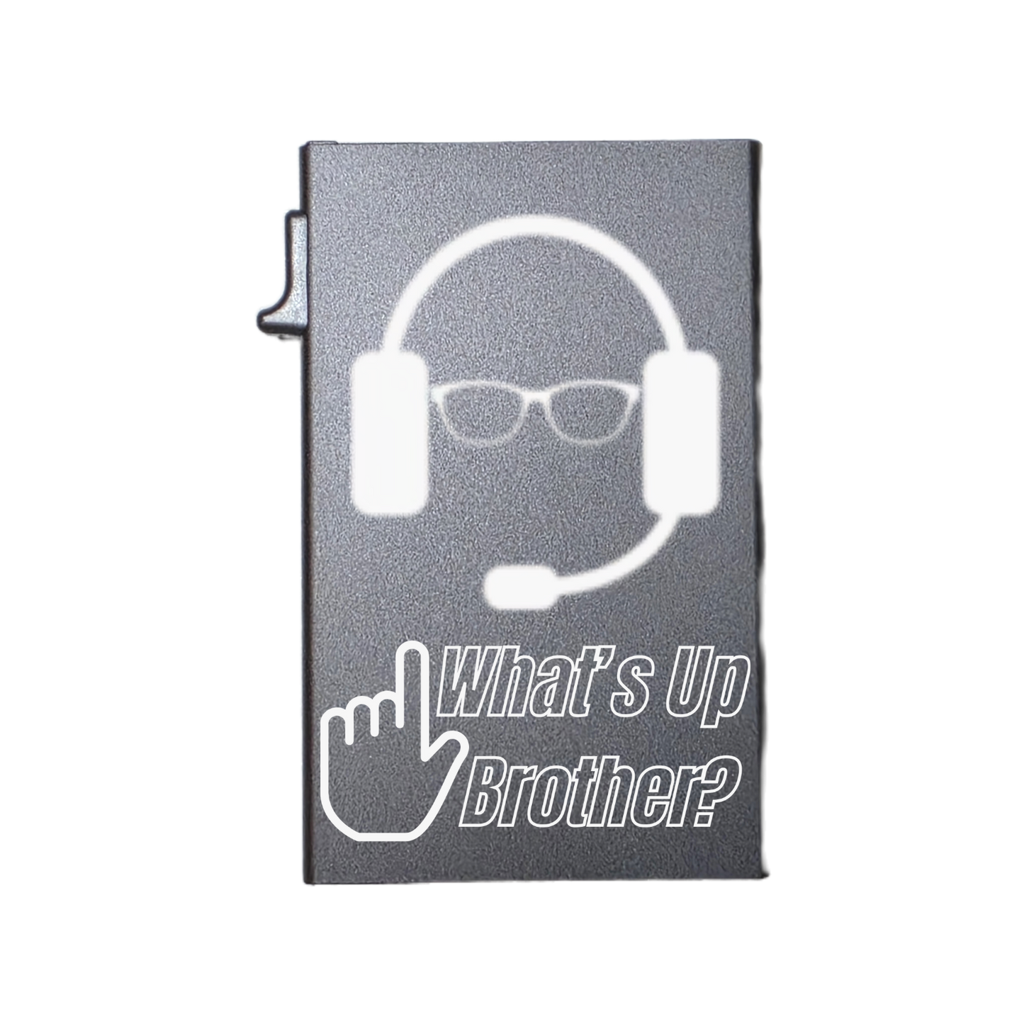 What's Up Brother- Custom Engraved Metal Ultra Thin Slim Wallet Minimalist Card Case Men Women RFID Card Holder