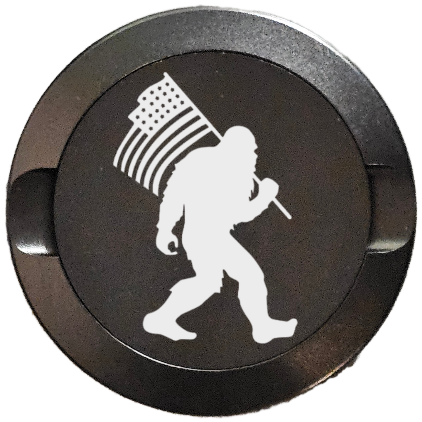 Bigfoot with Flag-My Tyn Co. Custom Aluminum ZYN Tyns for ZYN Pouches Waterproof and Airtight, 2 Compartments!