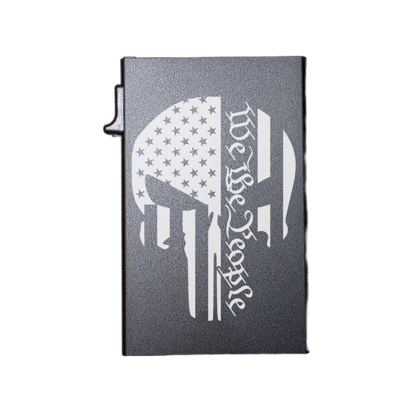 We The People Pun!sher- Custom Engraved Metal Ultra Thin Slim Wallet Minimalist Card Case Men Women RFID Card Holder