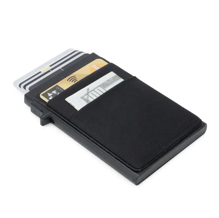 Bigfoot With Flag - Custom Engraved Metal Ultra Thin Slim Wallet Minimalist Card Case Men Women RFID Card Holder