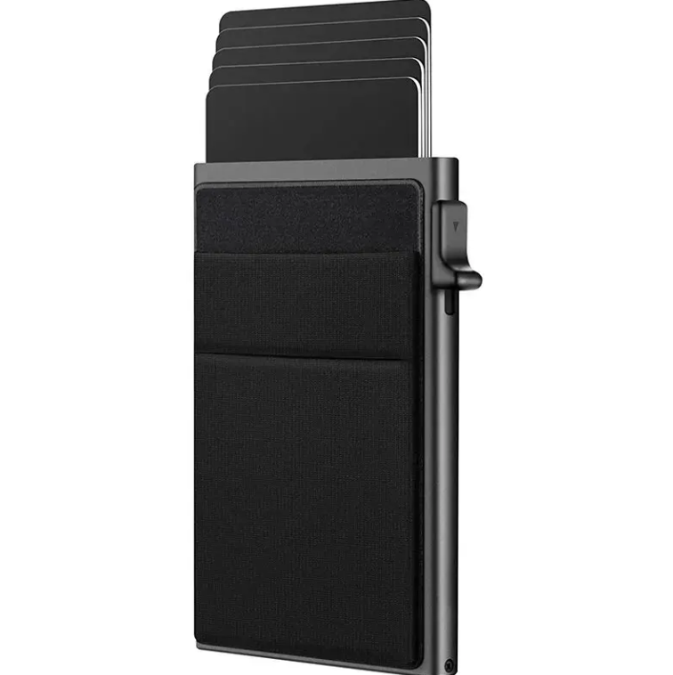 Bigfoot With Flag - Custom Engraved Metal Ultra Thin Slim Wallet Minimalist Card Case Men Women RFID Card Holder
