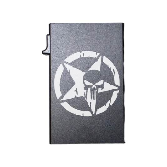 Pun!sher With Star - Custom Engraved Metal Ultra Thin Slim Wallet Minimalist Card Case Men Women RFID Card Holder