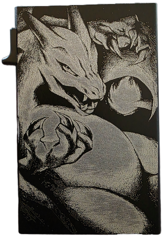 Pokemon Charizard - Custom Engraved Metal Ultra Thin Slim Wallet Minimalist Card Case Men Women RFID Card Holder