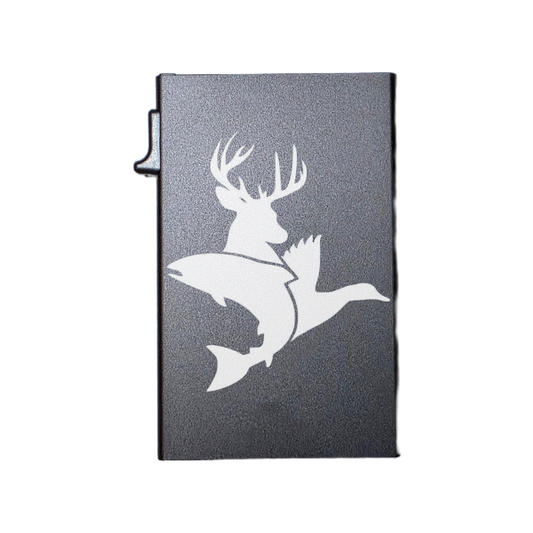 Buck Fish Duck - Custom Engraved Metal Ultra Thin Slim Wallet Minimalist Card Case Men Women RFID Card Holder