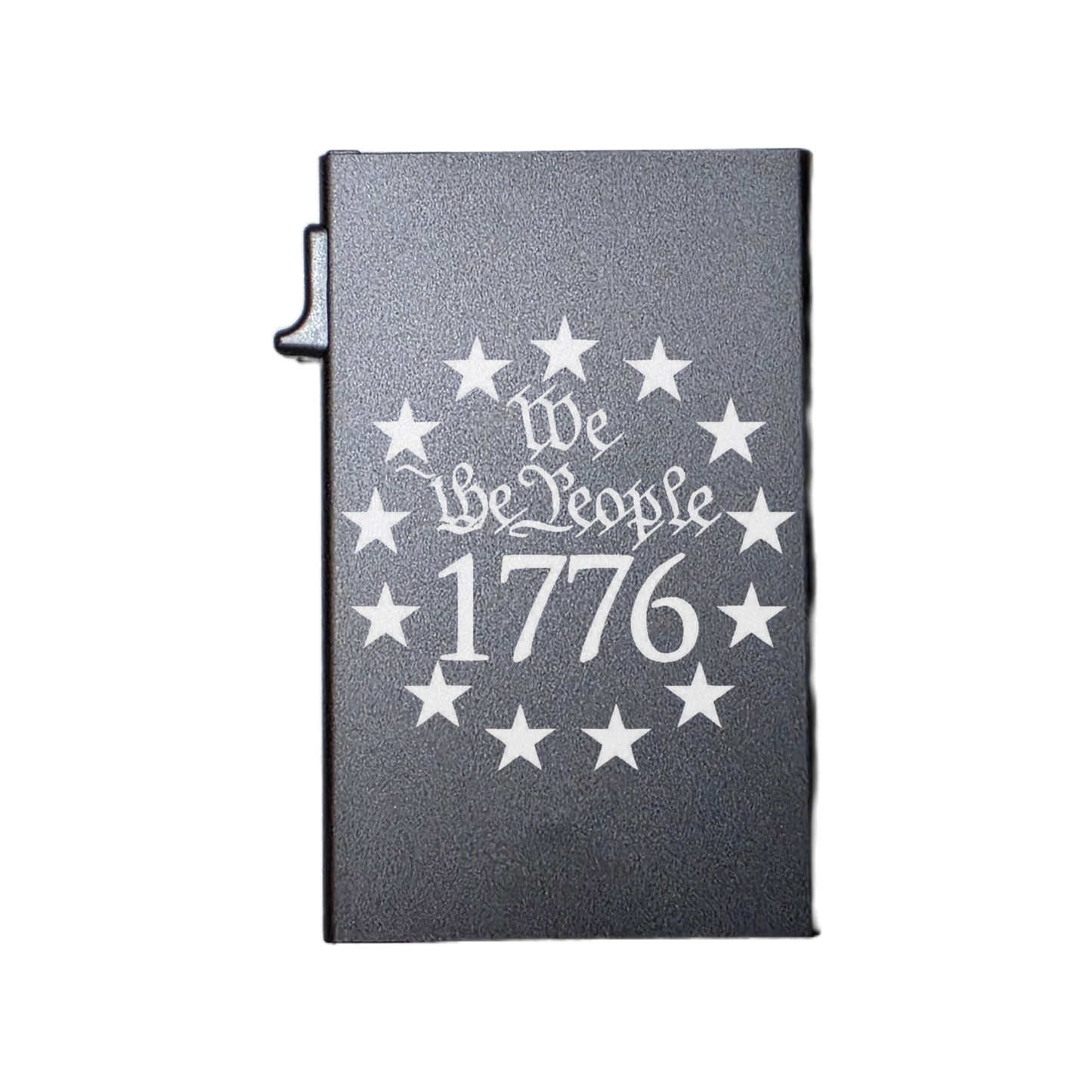 We The People 1776- Custom Engraved Metal Ultra Thin Slim Wallet Minimalist Card Case Men Women RFID Card Holder