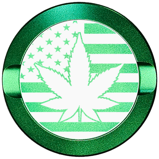 MJ Leaf with Flag-My Tyn Co. Custom Aluminum ZYN Tyns for ZYN Pouches Waterproof and Airtight, 2 Compartments!